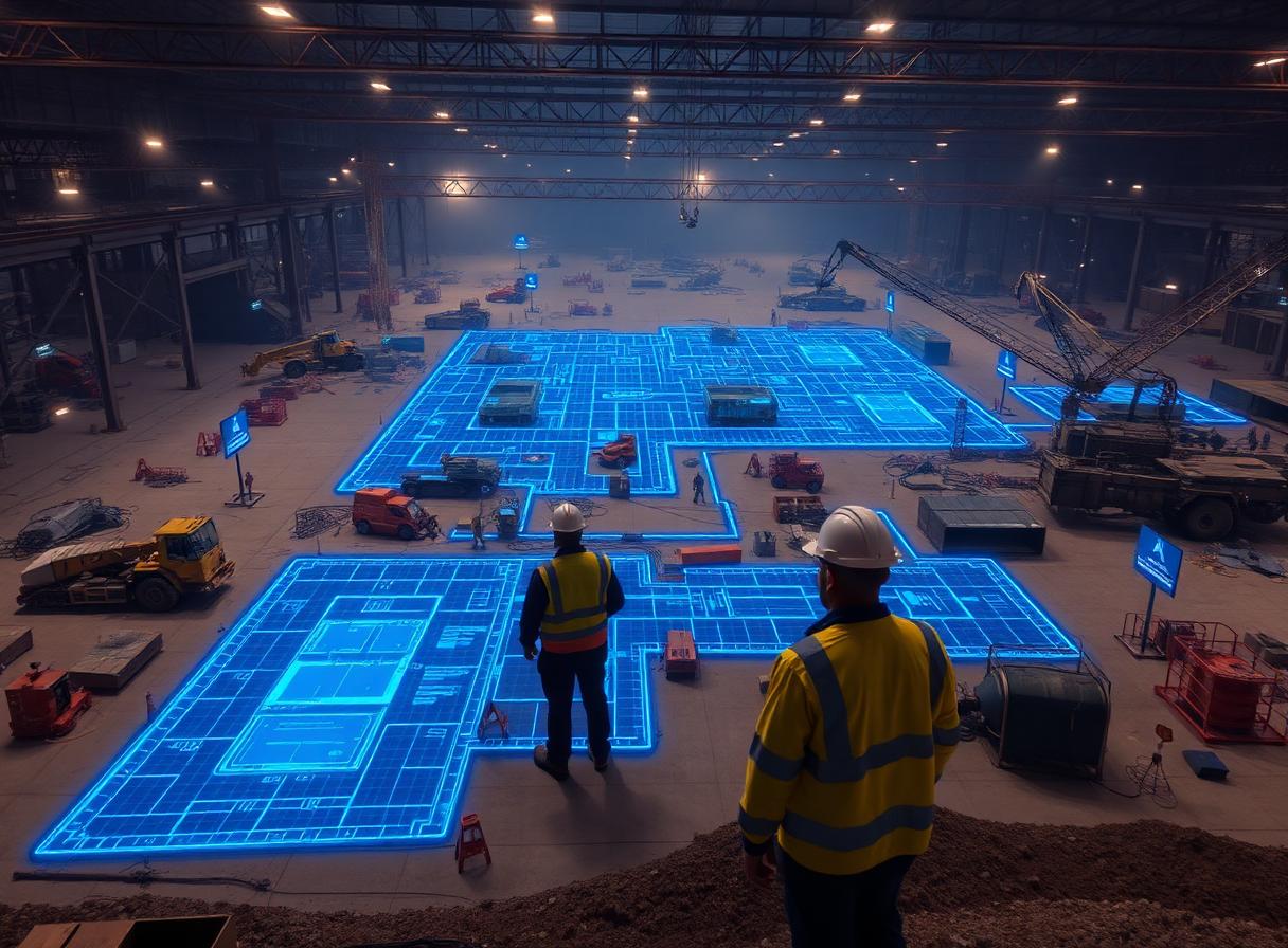 Aménagement des chantiers : étude d'implantation en réalité mixte sur site (VRD)